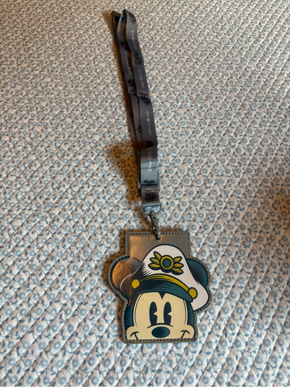Disney Cruise Line Castaway Club Lanyard with Mickey Mouse Charm